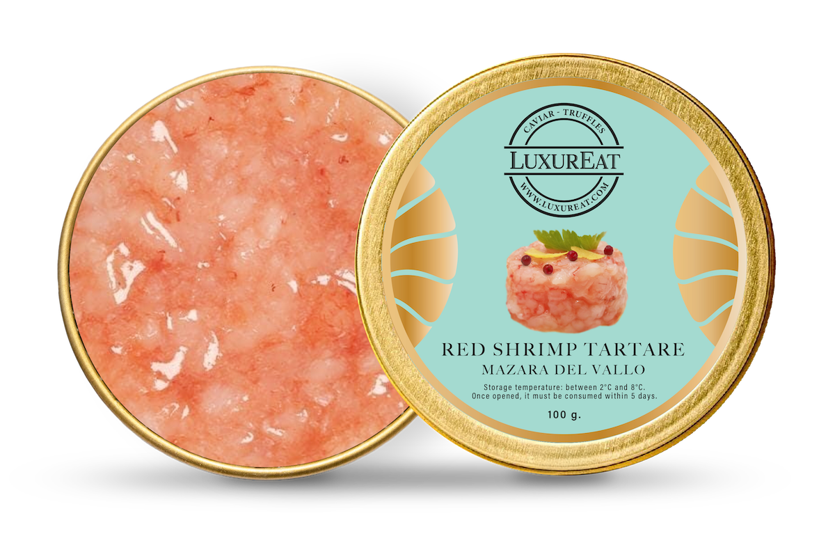 Red shrimp tartare from Mazara del Vallo