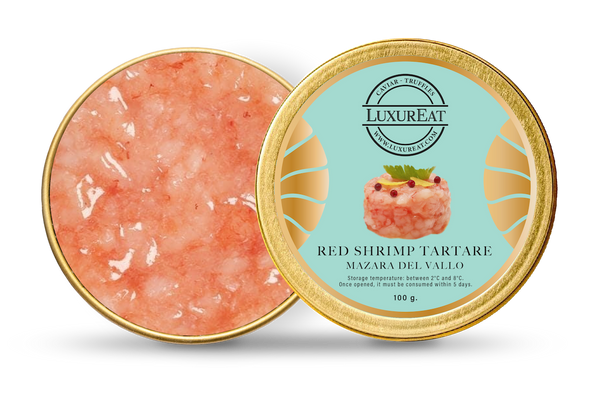 Red shrimp tartare from Mazara del Vallo